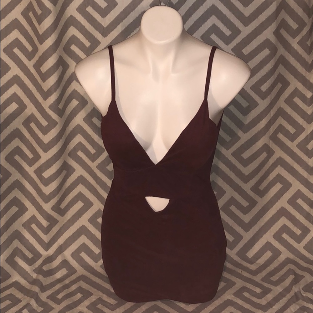 Dark maroon cocktail dress